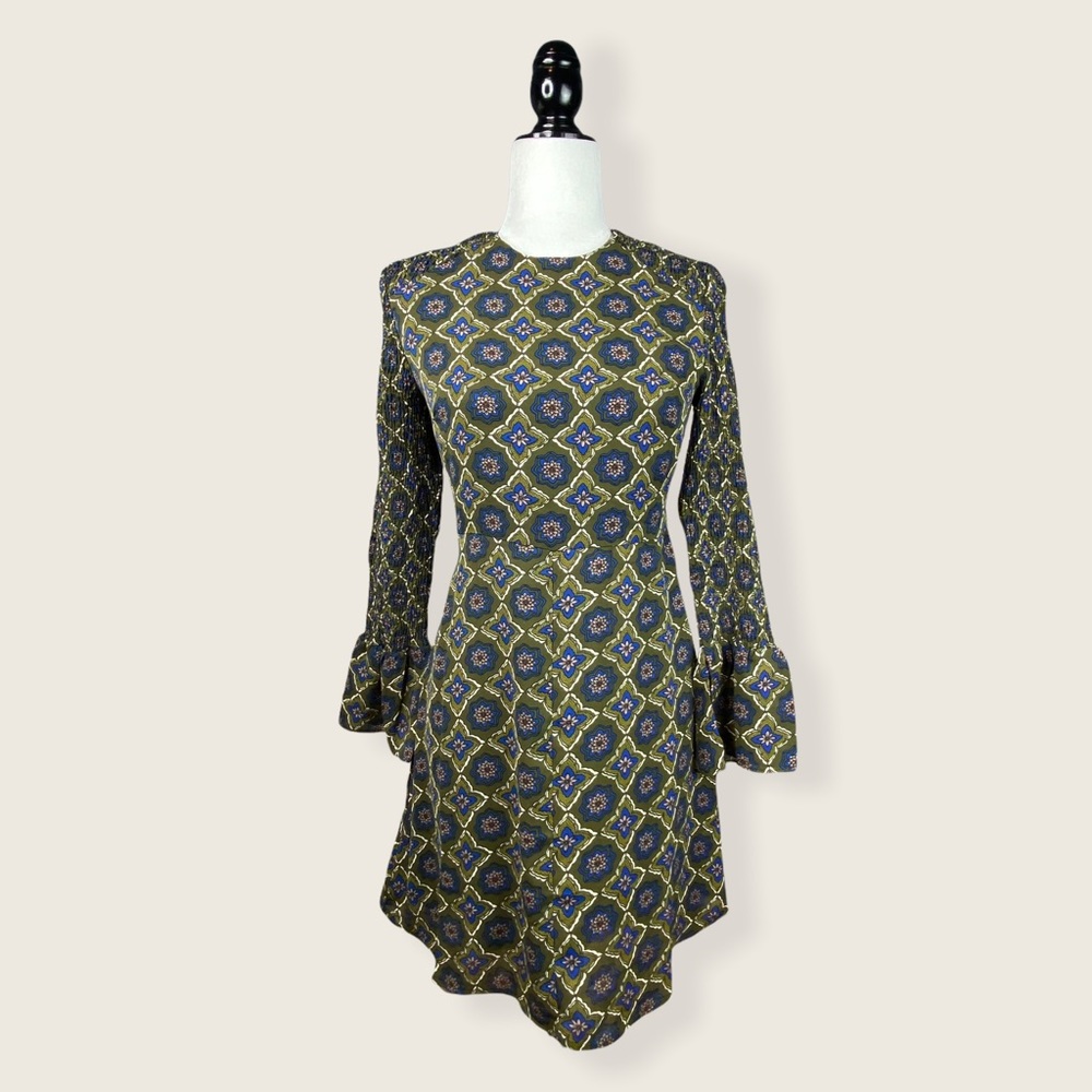 NWT Spencer + Shaw Olive Green/Royal Blue Dress XS